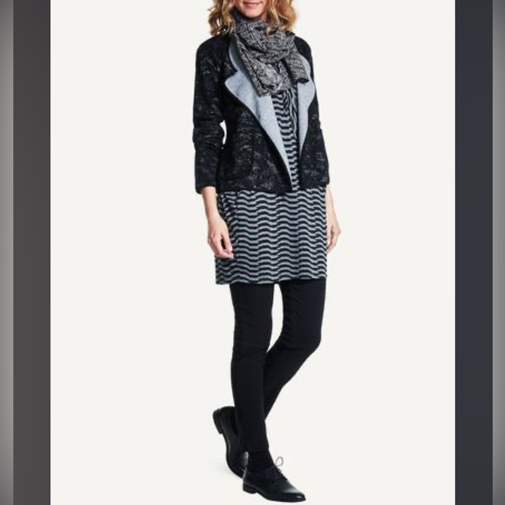 🌺 MASAI Irlin Cardigan‎ Size Large Black/Gray Lagenlook